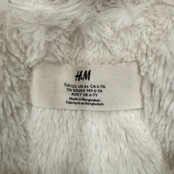 H&M Mauve Padded Parka Winter Coat - Excellent Condition - Size 6x - Picture 4 of 4